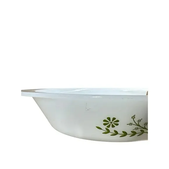 Vtg 60s Oval Glasbake White Green Crazy Daisy Divided Oval Casserole Dish 12” - Picture 8 of 9